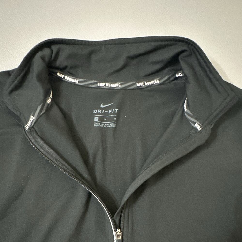 Nike Dri-FIT Womens Running 1/4 Zip Mock Neck Long Sleeve Black M Reflective - Picture 4 of 14